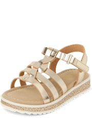 Toddler Girls Metallic Glitter Sandals