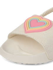 Sandales arc-en-ciel en forme de cœur pour petites filles