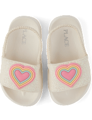 Toddler Girls Rainbow Heart Slides