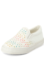 Baskets à enfiler perforées à paillettes arc-en-ciel et fleurs pour petites filles