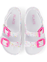 Toddler Girls Paint Splatter Buckle Slides