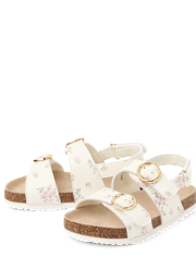 Toddler Girls Floral Buckle Slides