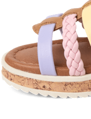 Toddler Girls Rainbow Braided Sandals