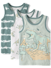 Baby And Toddler Boys Dino Tank Top 3-Pack