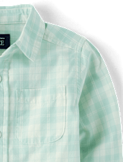 Baby And Toddler Boys Plaid Poplin Button Up Shirt