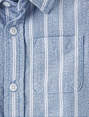 Baby And Toddler Boys Dad And Me Striped Oxford Button Up Shirt