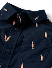 Baby And Toddler Boys Carrot Poplin Button Up Shirt