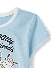 T-shirt bébé Hello Kitty® et ses amis à imprimé en relief et col rond, style tennis, pour fille