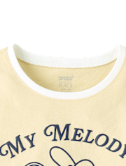 Girls My Melodyâ¢ Puff Print Tennis Ringer Baby Tee