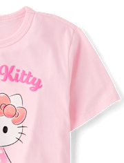 T-shirt graphique Hello Kitty® à paillettes et imprimé en relief pour filles