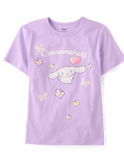Girls Cinnamoroll™ Satin Stitch Embroidered Butterfly Graphic Tee