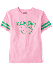 T-shirt graphique Hello Kitty® à imprimé en relief pour la Saint-Patrick (filles)