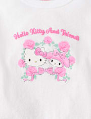 T-shirt graphique à imprimé en relief Hello Kitty® et ses amis pour petites filles