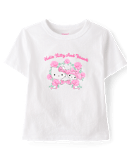T-shirt graphique à imprimé en relief Hello Kitty® et ses amis pour petites filles