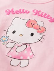 T-shirt graphique Hello Kitty® à paillettes et imprimé en relief pour petites filles