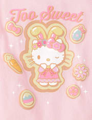 T-shirt graphique Hello Kitty® à imprimé en relief pour Pâques pour petites filles