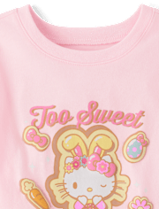 T-shirt graphique Hello Kitty® à imprimé en relief pour Pâques pour petites filles