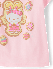 T-shirt graphique Hello Kitty® à imprimé en relief pour Pâques pour petites filles