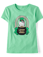 Girls Hello Kitty® Glitter St. Patrick's Day Graphic Tee