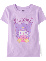 T-shirt graphique à paillettes Kuromi™ pour filles, motif Pâques