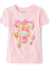 Girls Hello Kitty® Puff Print Easter Graphic Tee