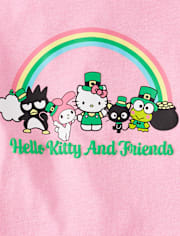 Girls Hello Kitty® And Friends Puff Print St. Patrick's Day Graphic Tee