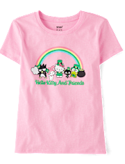 Girls Hello Kitty® And Friends Puff Print St. Patrick's Day Graphic Tee