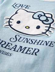 Toddler Girls Hello Kitty® Applique Happy Vibes Ringer Graphic Tee