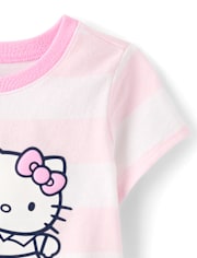 T-shirt de tennis à rayures Hello Kitty® pour petites filles, imprimé bouffant.