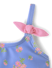 Baby And Toddler Girls Floral Tie Shoulder Swimsuit