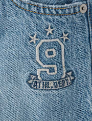 Baby And Toddler Boys Embroidered Varsity Ripped Baggy Jeans