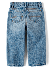 Baby And Toddler Boys Embroidered Varsity Ripped Baggy Jeans