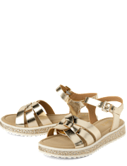 Girls Metallic Glitter Sandals
