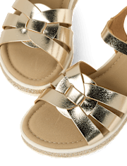 Girls Metallic Glitter Sandals
