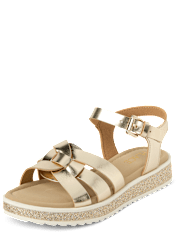 Girls Metallic Glitter Sandals