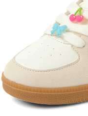 Baskets basses à fleurs et perles pour filles