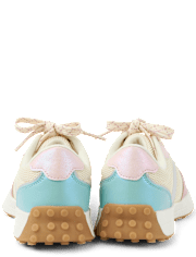 Girls Metallic Colorblock Low Top Sneakers