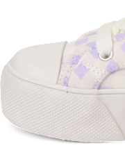 Baskets montantes à carreaux pour filles