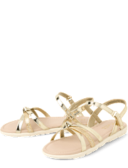 Girls Metallic Sandals