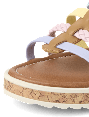 Sandales tressées arc-en-ciel pour filles