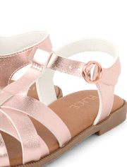 Girls Metallic Fisherman Sandals