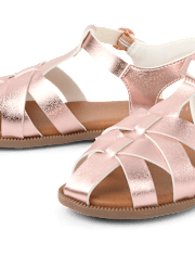Girls Metallic Fisherman Sandals