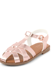 Girls Metallic Fisherman Sandals