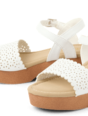 Girls Perforated Platform Clog Sandals
