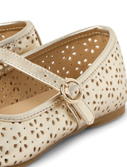 Ballerines métallisées perforées pour filles