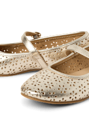 Ballerines métallisées perforées pour filles