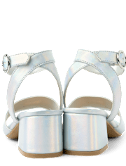 Girls Metallic Block Heels
