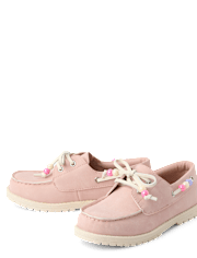 Girls Beaded Boat Shoes