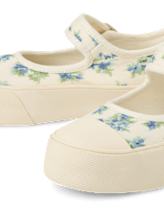 Baskets Mary Jane à fleurs pour filles