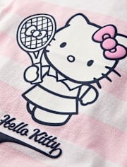 Girls Hello KittyÂ® Striped Puff Print Tennis Ringer Baby Tee